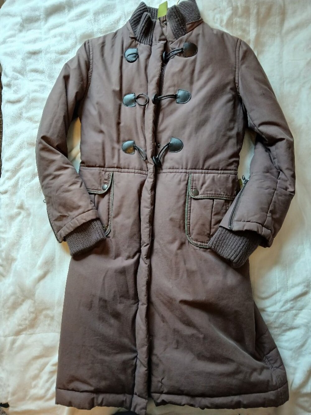 Soia & Kyo Brown Women's Long Winter Parka Coat Size Small Read Description
